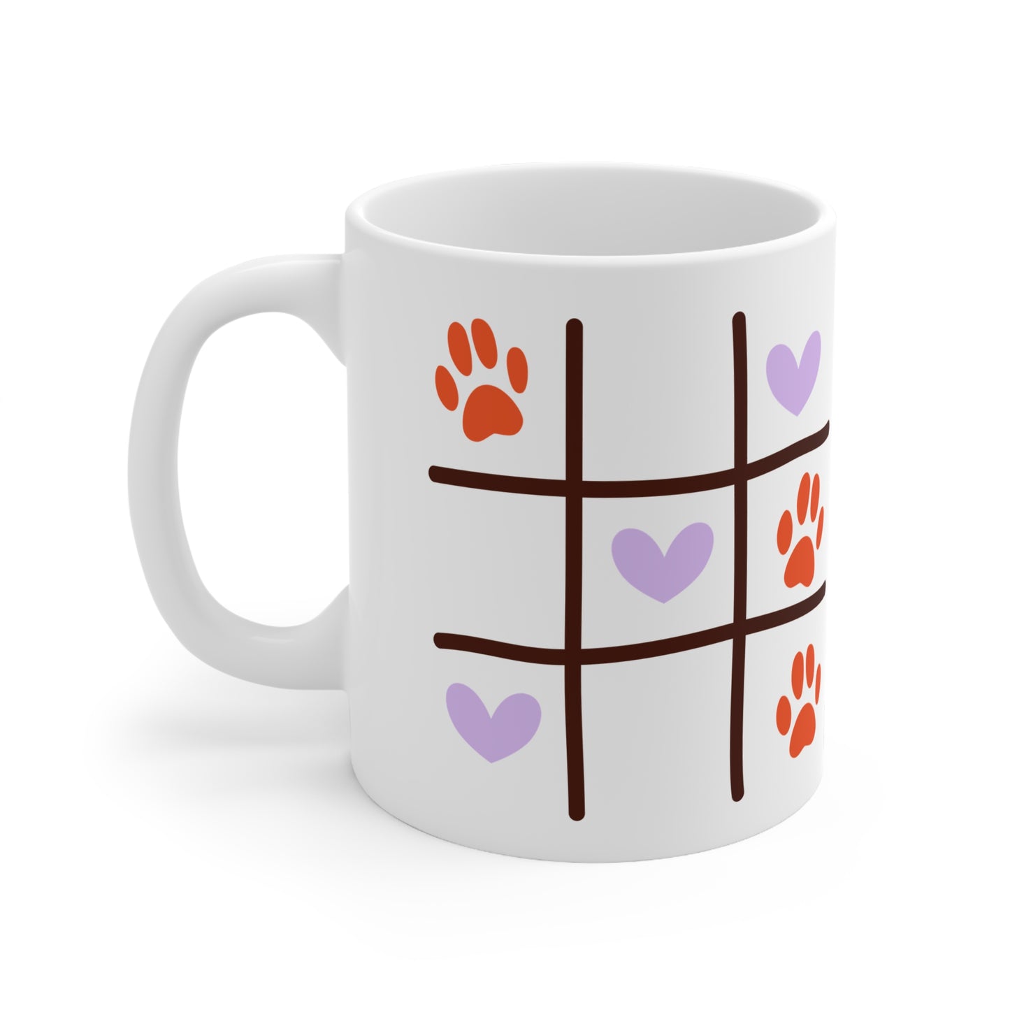 Taza Blanca “Tic-Tac-Cat” (11oz/15oz)