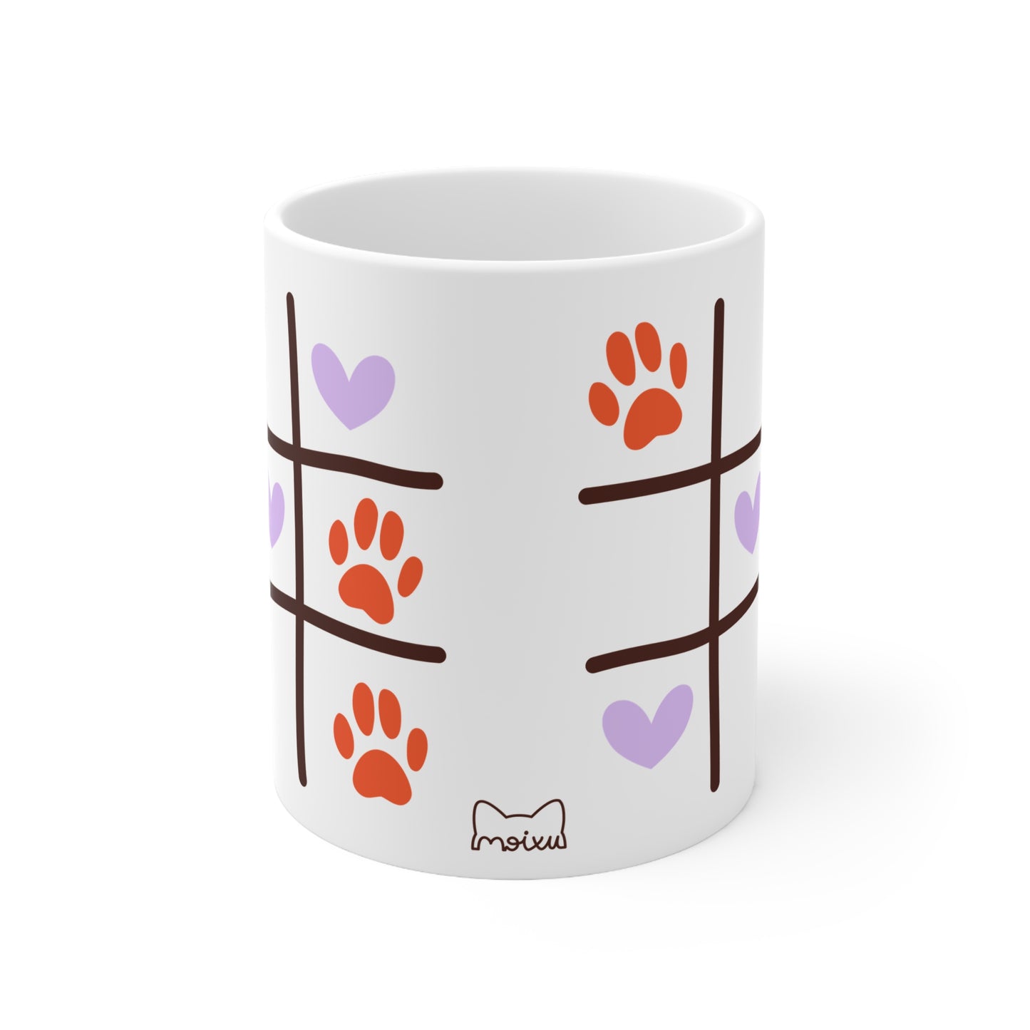 Taza Blanca “Tic-Tac-Cat” (11oz/15oz)