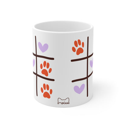 Taza Blanca “Tic-Tac-Cat” (11oz/15oz)