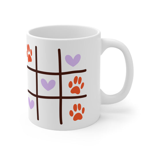 Taza Blanca “Tic-Tac-Cat” (11oz/15oz)