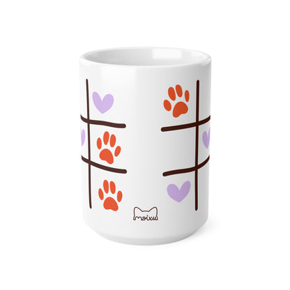 Taza Blanca “Tic-Tac-Cat” (11oz/15oz)