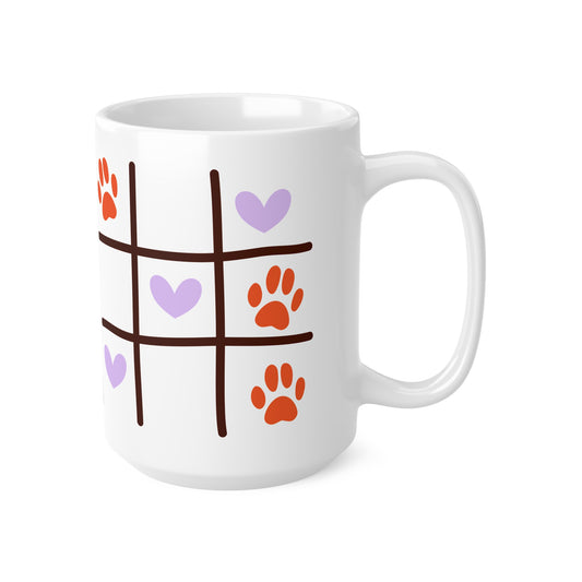 Taza Blanca “Tic-Tac-Cat” (11oz/15oz)